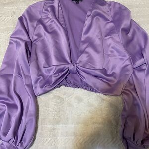 Dynamite Lavender Satin Blouse